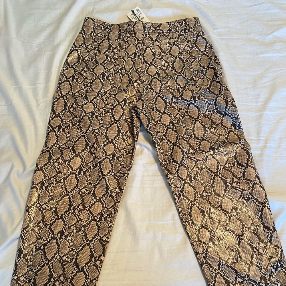Leather snake skin pants